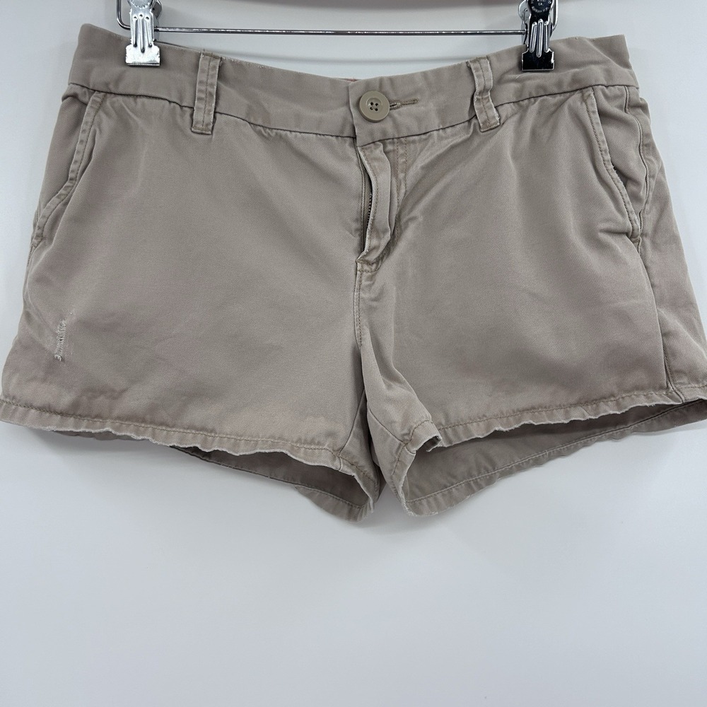 Vintage Old Navy Womens Y2K Micro Mini‎ Shorts Size 8 Khaki Casual Retro